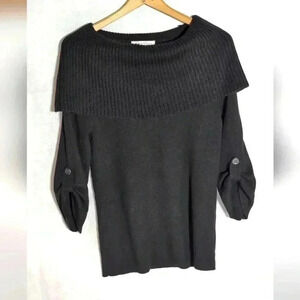 Kenneth Cole cowl collar sweater Black XS wool blend